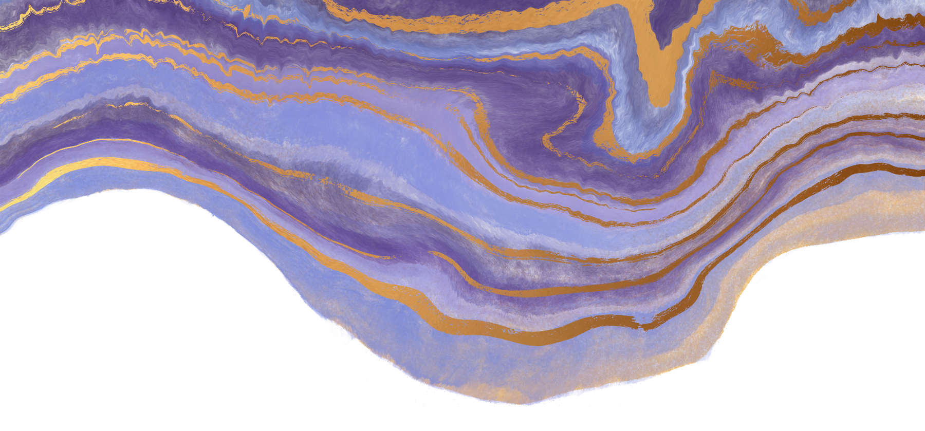 Marbleized Geode Purple and Gold Swirl Border Accent