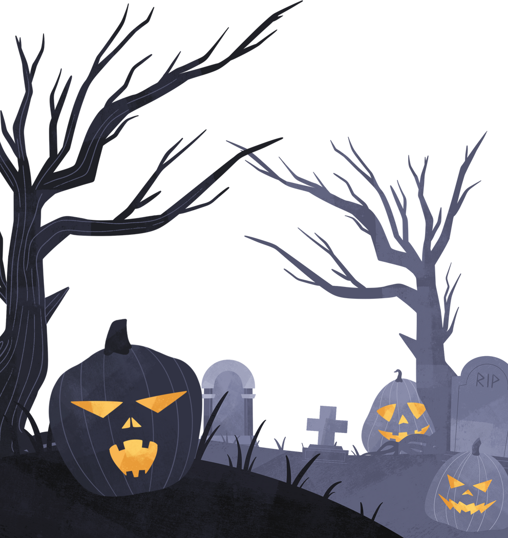 Halloween Graveyard Landscape Background