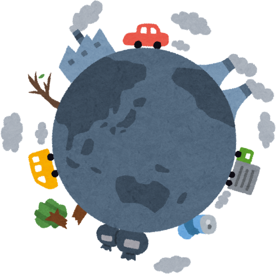 Illustration of a Polluted Earth with Industrial Emissions