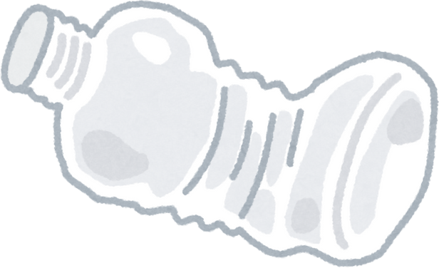 Illustration of a Crushed Plastic Bottle