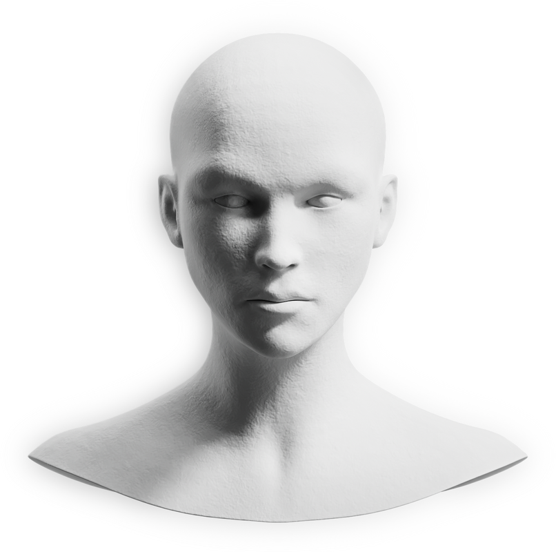 3D Surrealism Female Plaster Bust