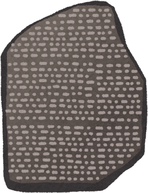 Illustration of the Rosetta Stone with Hieroglyphics